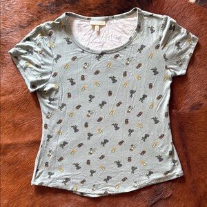 Belle du Jour, Green cactus Fitted Short Sleeve T-Shirt, Womens size XS